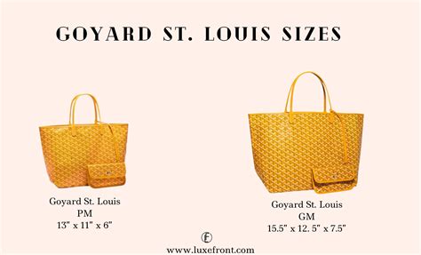 goyard bag st louis|Goyard tote bag size comparison.